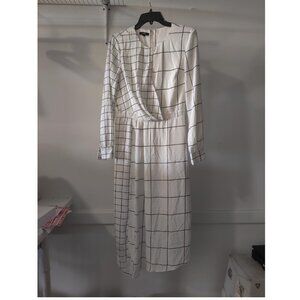 NWT Alfani Women's Twist Front Long Sleeve Dress White Size 8 $100 1C407